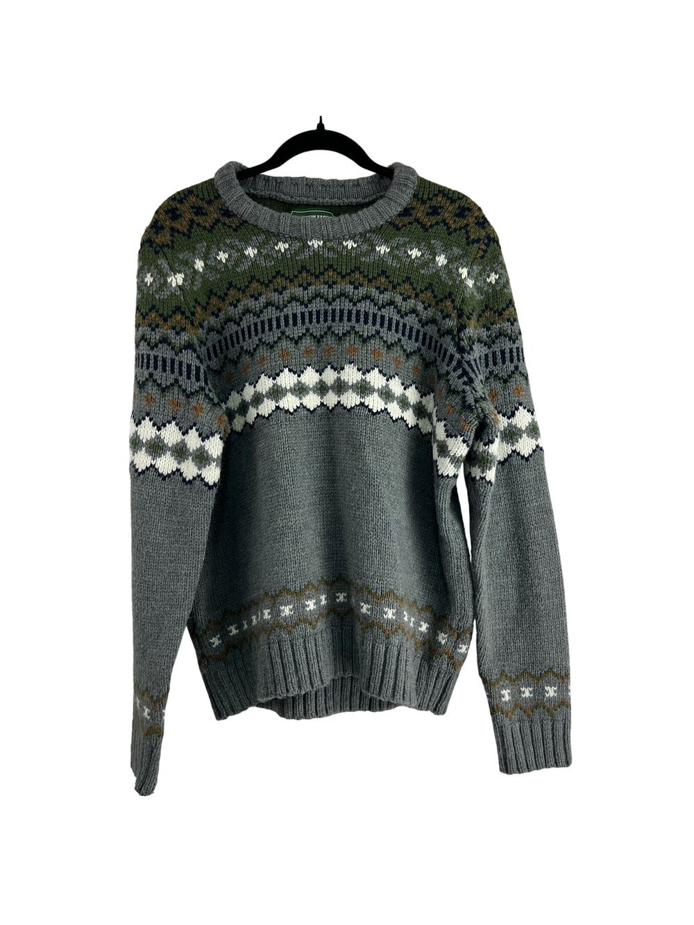 American Eagle All Over Pattern Fisherman Fair Isle Sweater Men Size L Cottage